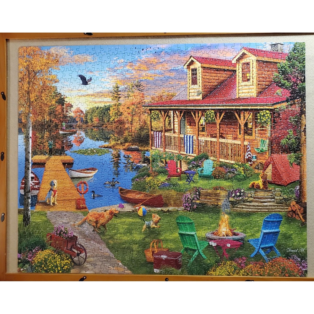 White Mountain Puzzles Adventures at the Lake 1000 Piece Jigsaw Puzzle 1746 USA - Picture 3 of 8